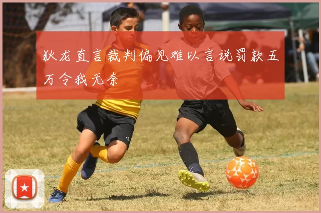 狄龙直言裁判偏见难以言说罚款五万令我无奈